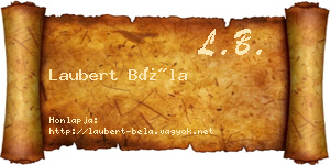 Laubert Béla névjegykártya